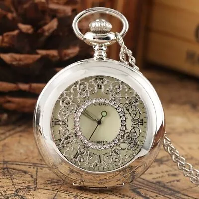 Steampunk Vintage Quartz Pocket Watch With 80cm Chain For Women Men Kids Watches • $4.58