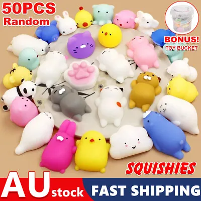 $22.45 • Buy 50x Cute Mini Animal Squishies Kawaii Mochi Squeeze Toy Stretch Stress Squishy