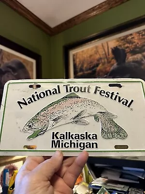 National Trout Festival Kalkaska Michigan Fishing Hunting License Plate • $24.99