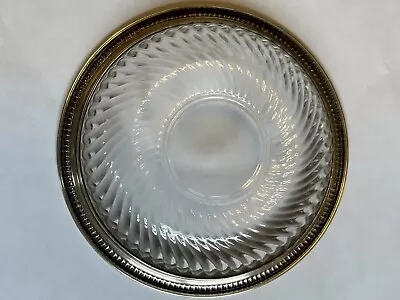 1705 Sterling Silver Rimmed Crystal Candy Dish Vintage • $55