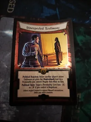 L5R CCG TCG. Legends Of The Five Rings: Unexpected Testimony FOIL • £1