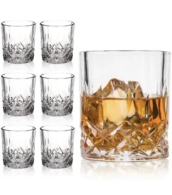 Set Of 6 Crystal Whiskey Glasses Old Fashioned Cocktail Scotch Glasses • $24.99