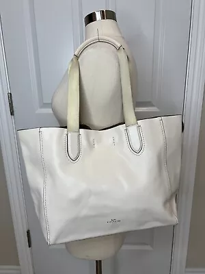 Coach Large Derby Chalk Neutral Pebbles Soft Leather Tote Shoulder Bag F58660 • $71.10