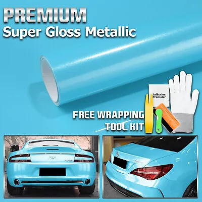 Premium Super Gloss Metallic Vinyl Car Wrap Sticker Decal Bubble Free Sheet Film • $400