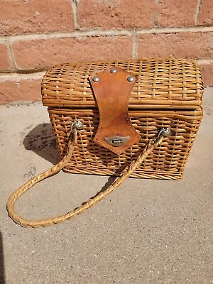 Vintage | Wicker Purse/Handbag | Leather Straps  • $5.99