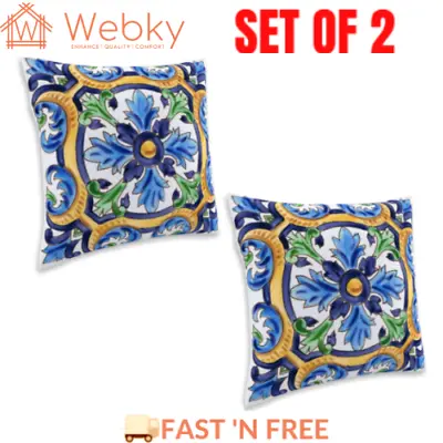 2 X Mojo Cushion Cover Throw Pillow Cases 60x60cm Decorative Covers -Capri Blue  • $39