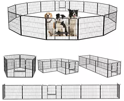 Heavy Duty Metal Dog Playpen Dog Fence For Outdoor 8/16 Panels 24 /32 /40  Heig • $89.98