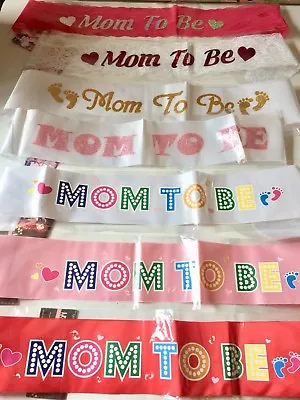 Baby Shower Sash  Mummy To Be Sash Mum Party Satin Mom Gift Ribbon Accessory  • £2.99