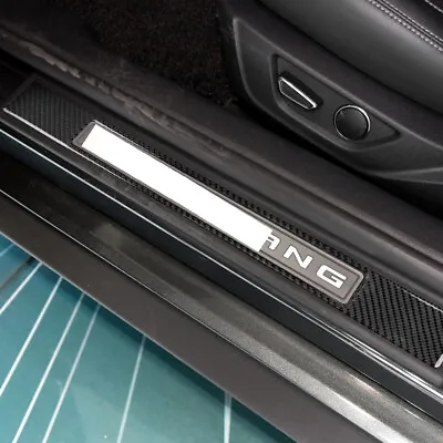 Carbon Fiber Door Sill Scuff Plate Guard Panel Trim For Ford Mustang 2015-22 BL • $32.06