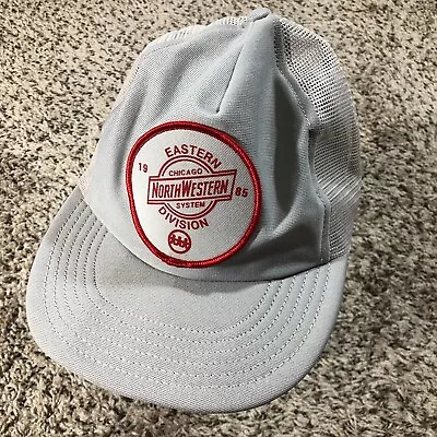 $17.24 • Buy VTG 80s Chicago Northwestern Railroad Gray Mesh Trucker Hat Cap Made In USA