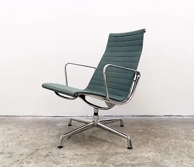 Vitra Eames EA116 Aluminium Group Swivel Based Easy Chair In Teal  • £450