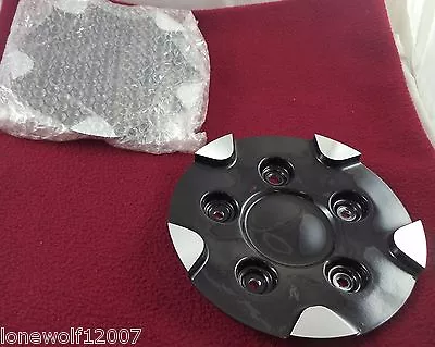 MOZ Wheels Black / Silver Metal Custom Wheel Center Caps Set Of 2 # C523102B/M • $99.07