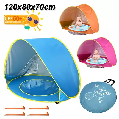 Pop-Up Tent Baby Play Kids Beach Sun Shade Pool Outdoor Infant UV-Protection UK • £11.99