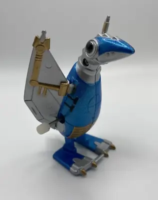 Vintage Wind Up Toy Walking Flapping Mechanical Bird Blue 3 1/2  Tall Works! • $5.99