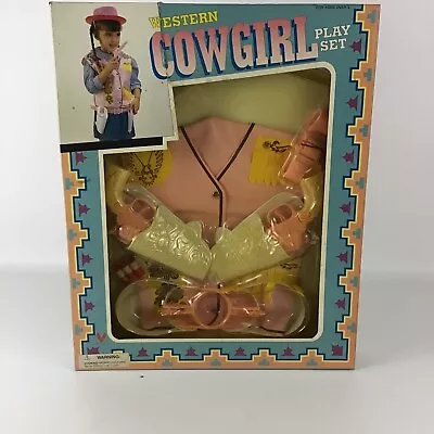 Western Cowgirl Play Set Costume Vest Hat Spurs Halloween Vintage 80s NOS • $76.52