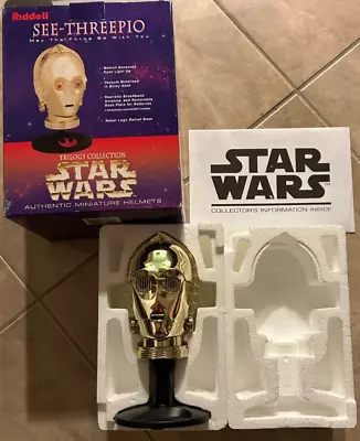 Star Wars Trilogy See-Threepio Miniature Helmet Bust C3PO Riddell NEW Open Box • $64.95