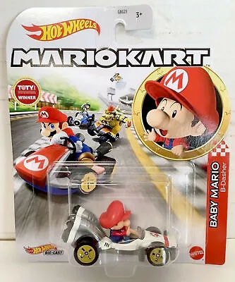 NEW Mattel GRN12 Hot Wheels Mario Kart 1:64 BABY MARIO B-Dasher Diecast Car • $18