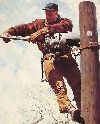 Print - The Lineman By Norman Rockwell • $8.54