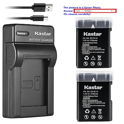 Kastar Battery Slim Charger For Nikon EN-EL14 Battery & Nikon D3100 DSLR Camera • $29.09