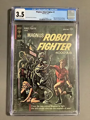 Gold Key Magnus Robot Fighter #1 1st Magnus 1st Aliens CGC 3.5 C/OW Look! • $262.50