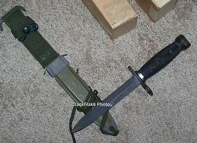 Vintage Knife Bayonet M7 + M8A1 Scabbard USA Military USMC BOC Imperial NOS • $149.90