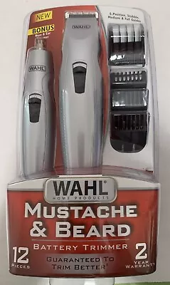 WAHL Mustache & Beard Battery Trimmer Kit W/ Nose Trimmer Model 5606-5601 • $16.99