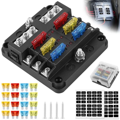£10.86 • Buy 12V/32V Blade Fuse Box 6 Way Distribution Bar Bus Boat Car Kit Marine Holder WM
