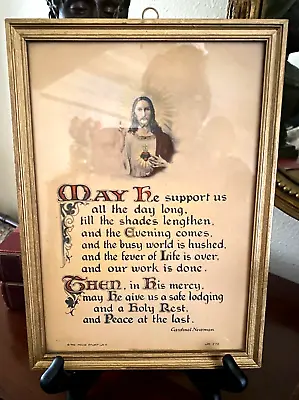 Vintage Framed Motto Prayer By Cardinal Newman ~ Lovely Graphics & Frame • $45