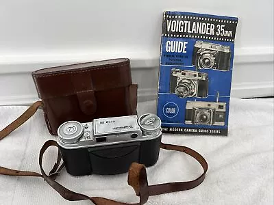 Vtg Voigtlander 35mm Vito III Camera & Brown Leather Case & Manual Germany 50’s • $26.16