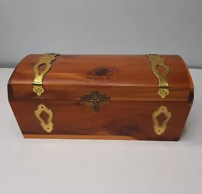 Vintage Treasure Chest Box Container Wood Metal Lidded Trunk 9 ×4  Made USA • $20