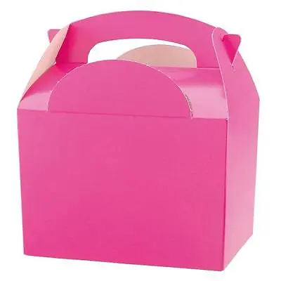 Childrens Pink Gift Boxes ~ Birthday Party Snack Lunch Meal Food Bag Snack Box • £2.89