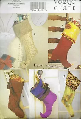 Vogue Christmas Stocking Sewing Pattern UNCUT Small Medium Large Size 14-21 Inch • $9.98