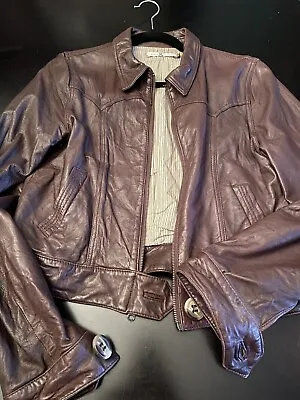 Mike & Chris Womens Brown Leather Jacket Med • $98