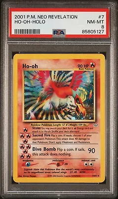 2001 Pokemon Neo Revelation Ho-oh Holo 7/64 PSA 8 NM-MT • $160