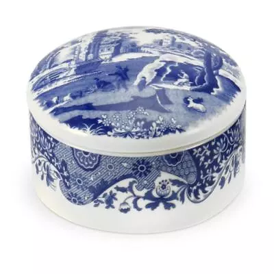 Spode Blue Italian - Round Trinket Box • $36