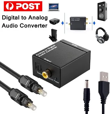 Digital Optical Coaxial Toslink To Analog Audio Converter Adapter DAC RCA Cable • $12.80