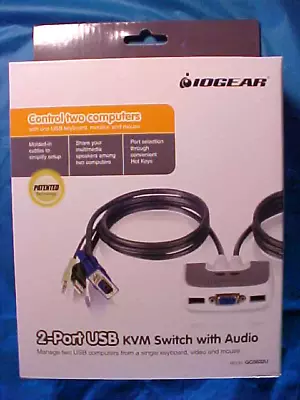 IOGEAR GCS632U 2-Port USB KVM Switch With Audio Support • $20.99