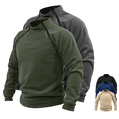 Men Casual Tactical Fleece Jacket Army Hoodie Security Hoody Combat Warm Jumper • £13.76