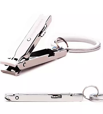 Munkees Ultra-Thin Nail Clippers Keychain Mini Foldable Nail Cutter With Key Ri • $11.83