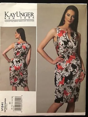 Vogue #V1241 Patterns American Designer Kay Unger NY Dress Sz 8 - 16 Uncut • $7.50