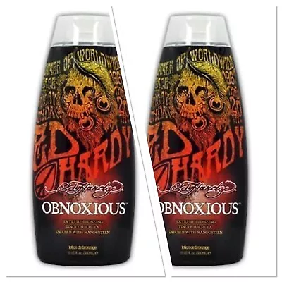$37.90 • Buy Ed Hardy OBNOXIOUS Hot Action Tingle Bronzer Tanning Lotion 2 BOTTLES