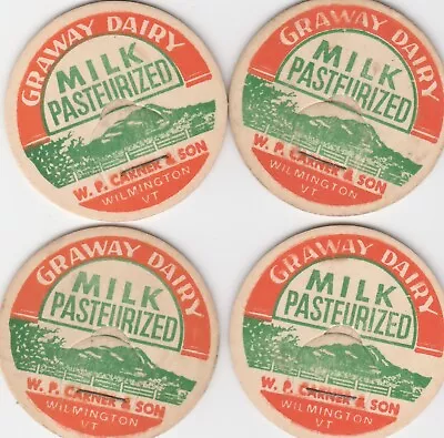 Lot Of 4 Milk Bottle Caps. Graway Dairy. Wilmington Vt. • $3.99