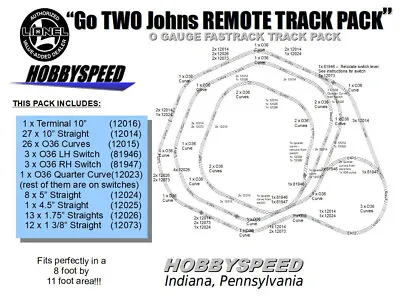 LIONEL FASTRACK GO  TWO  JOHNS REMOTE COMPLETE TRACK PACK Railroad Train O GAUGE • $958.84