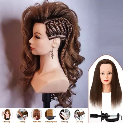 100% Real Human Hair Mannequin Head Training For Hairdressing Styling Practice • $45.95