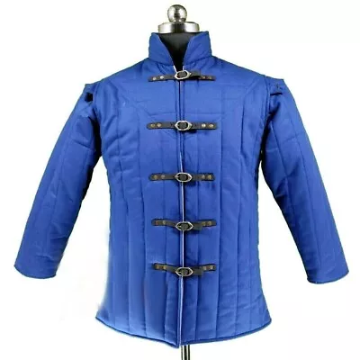 New Stylish Medieval Blue Padded Gambeson Reenactment Theater Drama Costume • £86.99