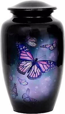 Beautiful Butterfly Black Cremation Urn For Human Ashes Adult Urns Funeral Urns • $44.73