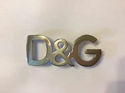 Vintage Men 90s Y2K D&G Dolce & Gabbana Polished Nickel Belt Buckle 3.75  X 1.5  • $75