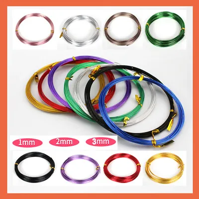 1mm 2mm 3mm Aluminium Craft Beading Wire Jewellery Making 10 Colour Choice • £1.86