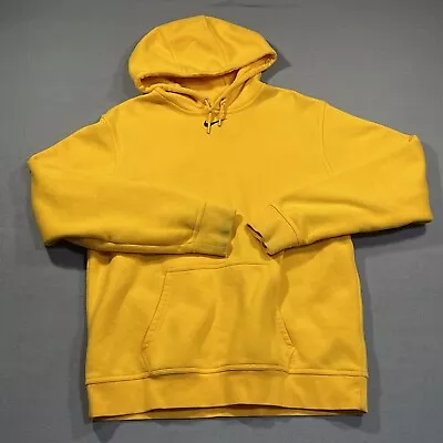 Vintage Nike Center Check Swoosh Hoodie Sweatshirt Yellow Mustard Large • $69.95