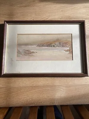 £6 • Buy T. James Original Watercolour Painting Beach Sea Landscape Newquay Signed